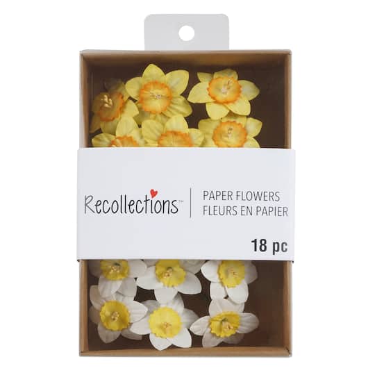 Yellow & White Daffodil Paper Flowers by Recollections™, 18ct.